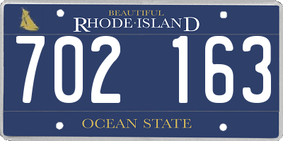 RI license plate 702163