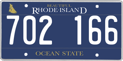 RI license plate 702166