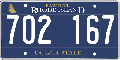 RI license plate 702167