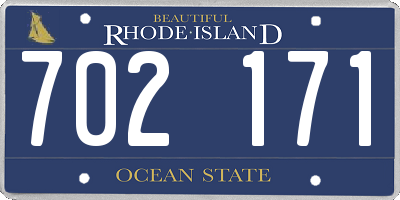 RI license plate 702171