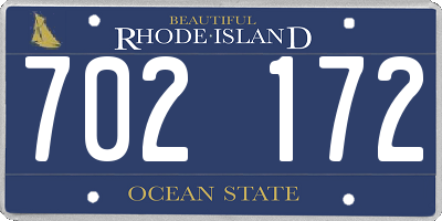 RI license plate 702172