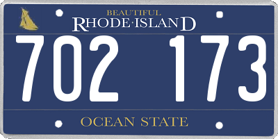 RI license plate 702173
