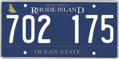 RI license plate 702175