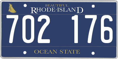 RI license plate 702176
