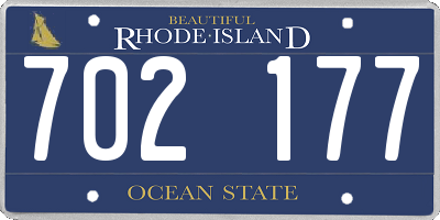 RI license plate 702177