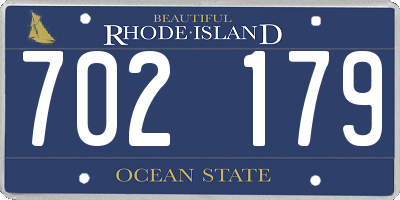 RI license plate 702179