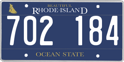 RI license plate 702184