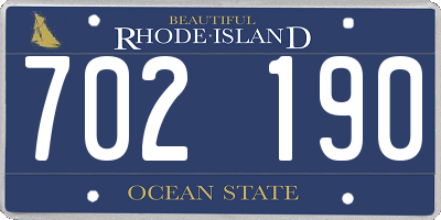 RI license plate 702190