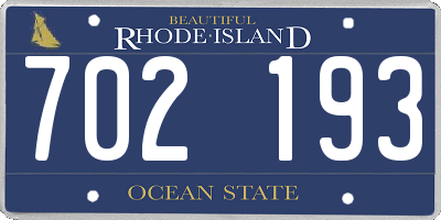 RI license plate 702193