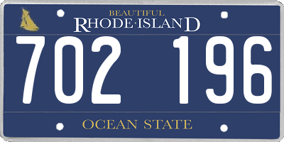 RI license plate 702196