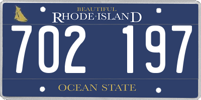 RI license plate 702197