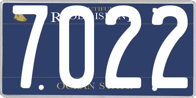 RI license plate 7022