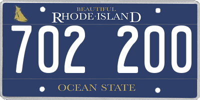 RI license plate 702200