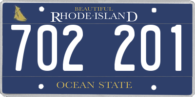 RI license plate 702201