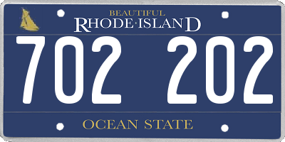 RI license plate 702202