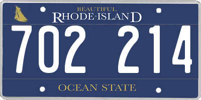 RI license plate 702214