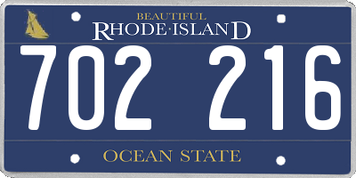 RI license plate 702216