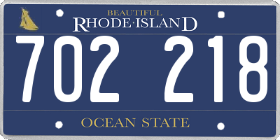 RI license plate 702218