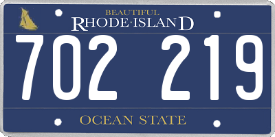 RI license plate 702219