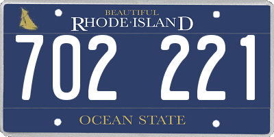 RI license plate 702221