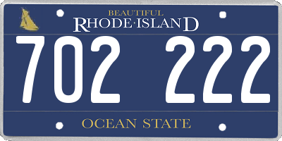 RI license plate 702222