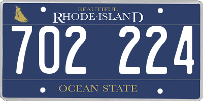 RI license plate 702224