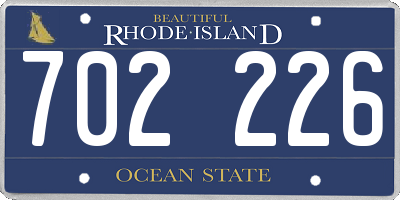 RI license plate 702226