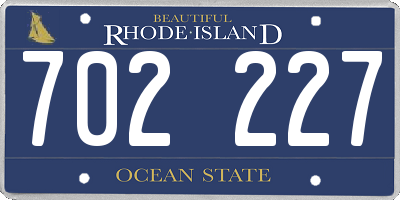 RI license plate 702227