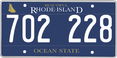 RI license plate 702228