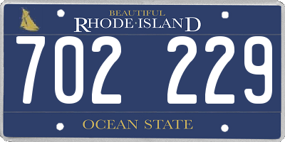 RI license plate 702229