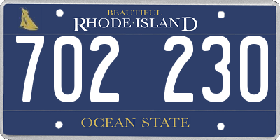 RI license plate 702230