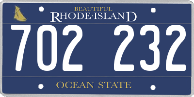 RI license plate 702232