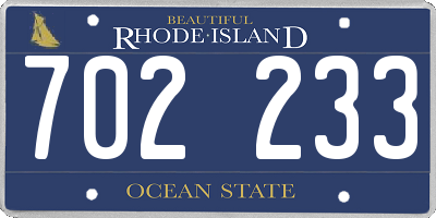 RI license plate 702233