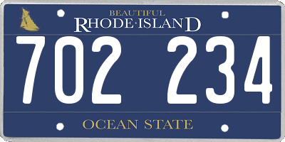 RI license plate 702234