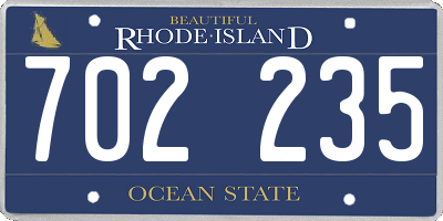 RI license plate 702235