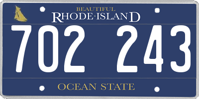 RI license plate 702243