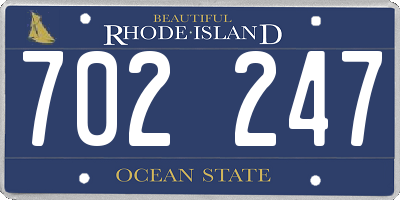 RI license plate 702247