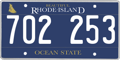 RI license plate 702253