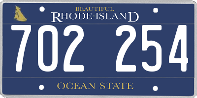 RI license plate 702254