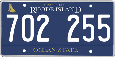 RI license plate 702255