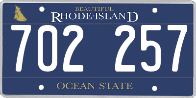 RI license plate 702257