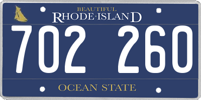 RI license plate 702260