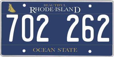 RI license plate 702262