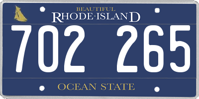 RI license plate 702265