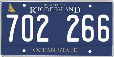 RI license plate 702266