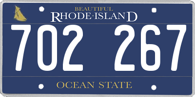 RI license plate 702267