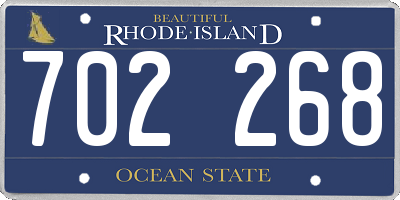 RI license plate 702268