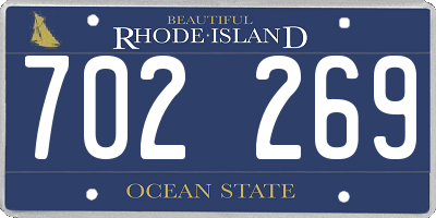 RI license plate 702269