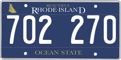 RI license plate 702270