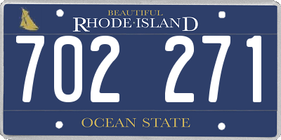 RI license plate 702271